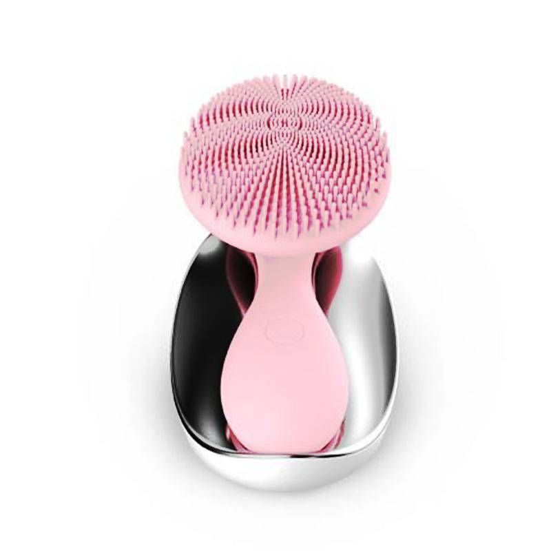 IPX7 Waterproof Rechargeable Deep Cleaning Ultrasonic Silicone Facial Cleanser Brush.